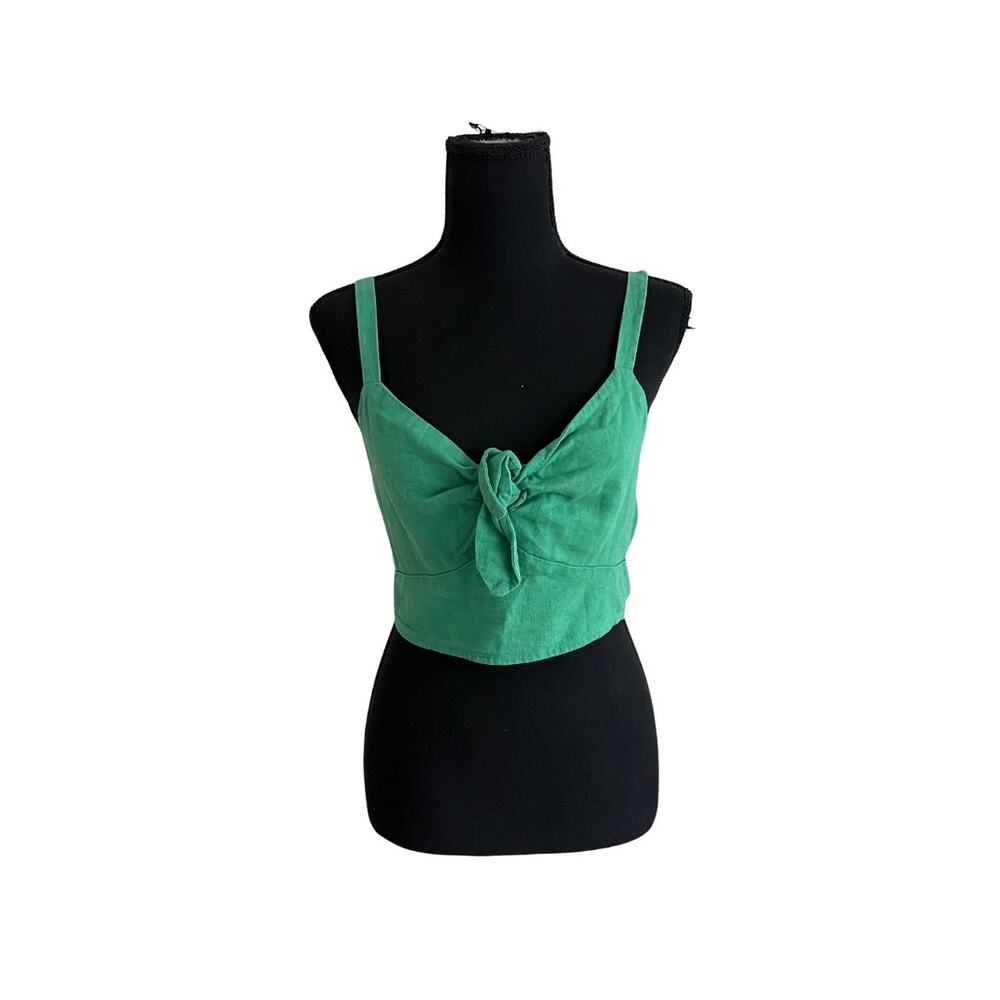 Universal Thread Linen Blend Green Bustier Breathable Lightweight - Small